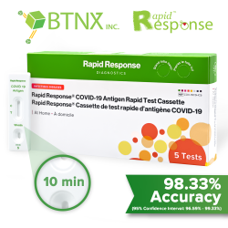 BTNX Rapid Response® COVID-19 Antigen Rapid Test Device - At Home (5 Pack)